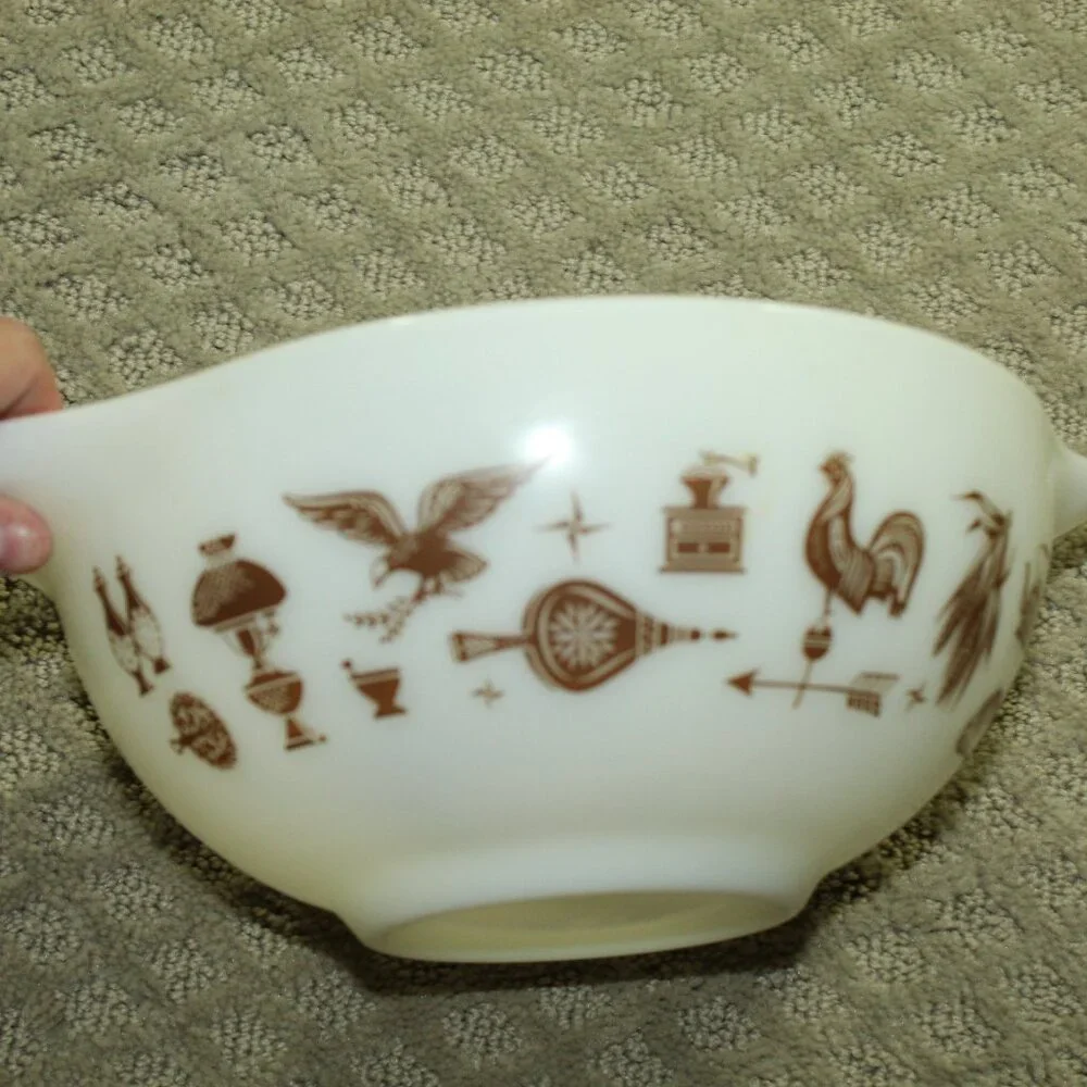 3 Vintage PYREX EARLY American Cinderella Nesting Mixing Bowls 442 443 444